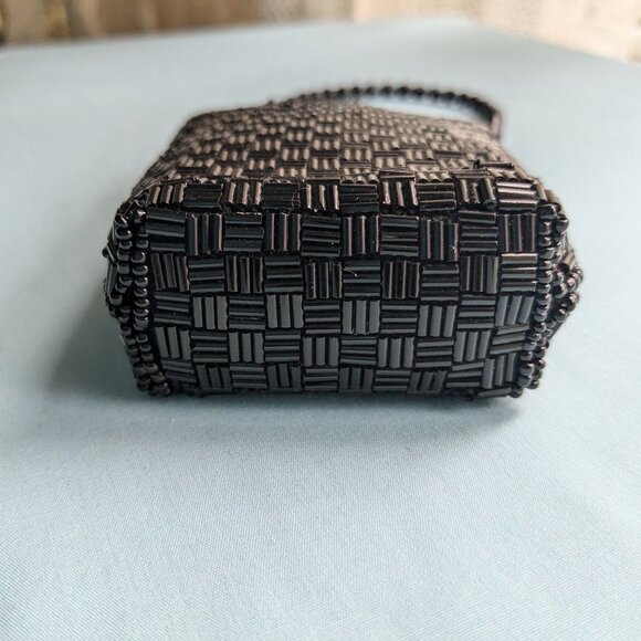 Vintage Black Beaded Phone/Cigarette/Tissue Pouch/Purse with Remove-able Strap - Picture 6 of 14